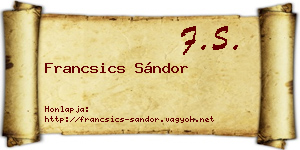 Francsics Sándor névjegykártya