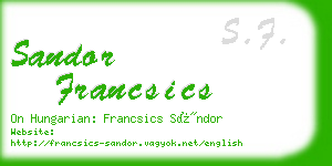 sandor francsics business card